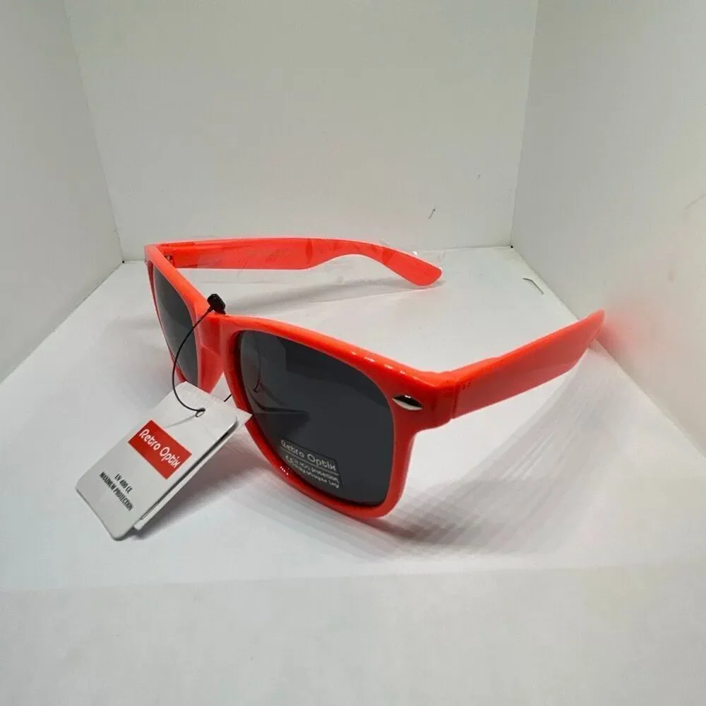 Retro Optix Neon Orange Flex Fit Sunglasses UV400 Smoke lens
